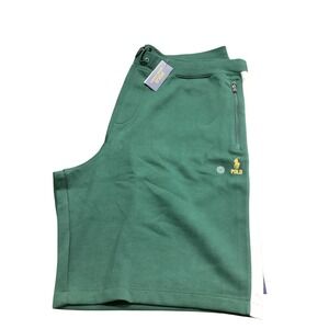 Polo Ralph Lauren Men Green Athletic Track Shorts Zip Pockets Size 5LT MSRP $125